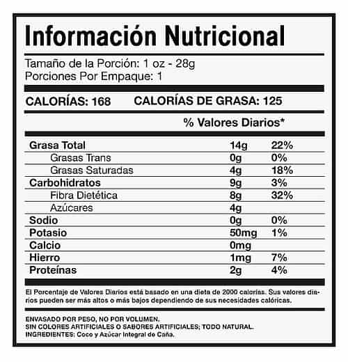 Información Nutricional Etiqueta